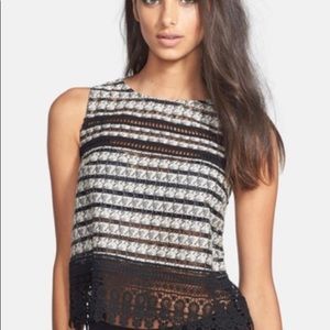 Houndstooth Lace Shell